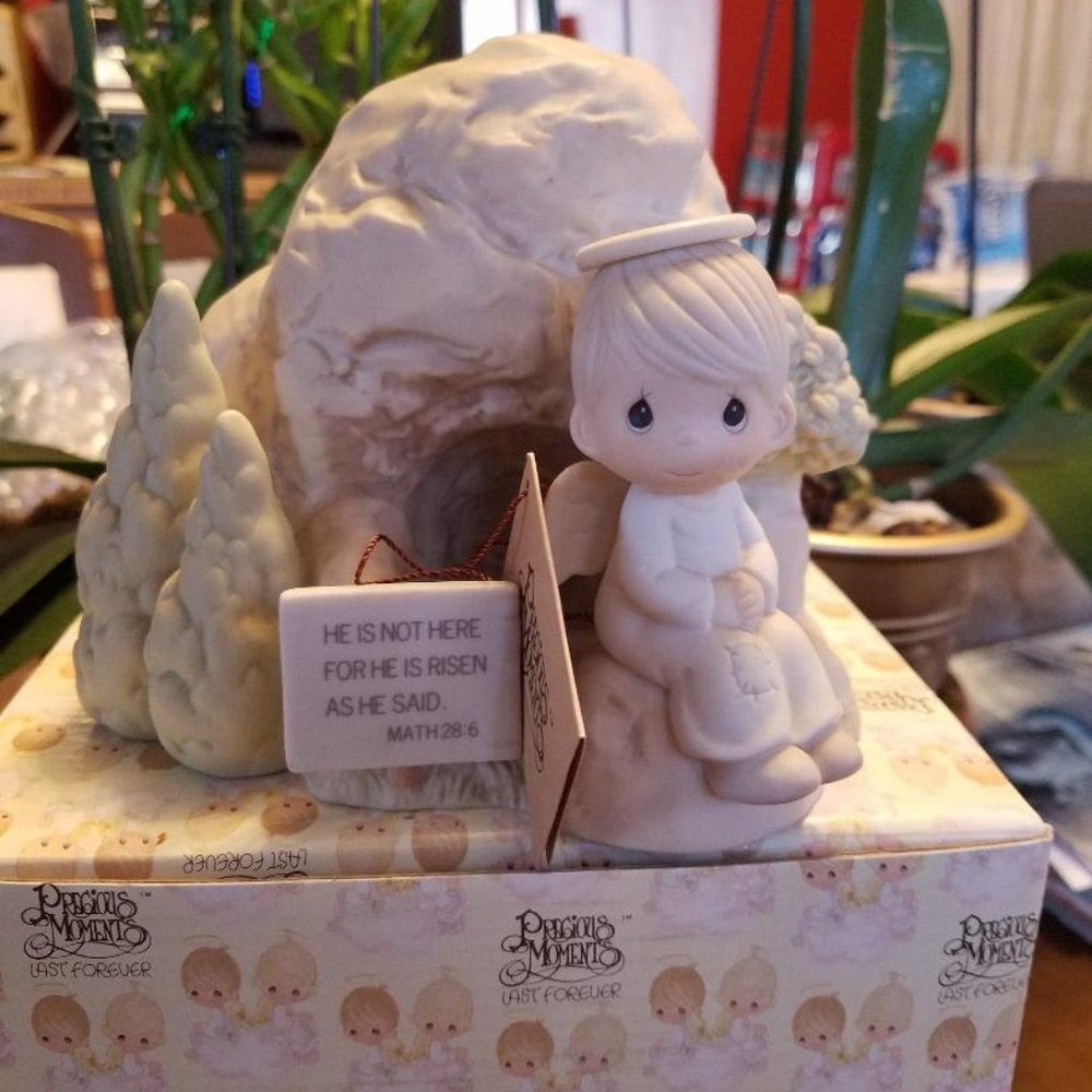 PRECIOUS MOMENTS,  ENESCO, HE IS NOT HERE FOR HE S
